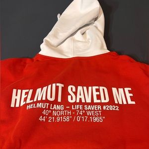Orange hHelmut Lang lifeguard hoodie